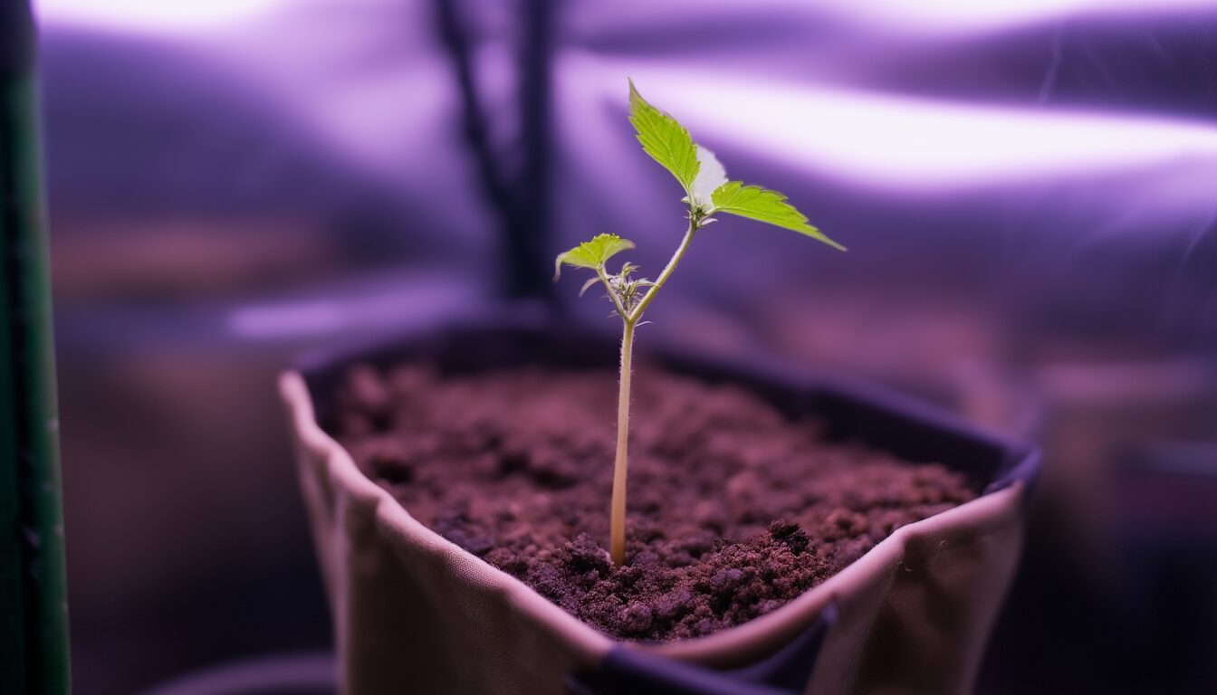 Cannabis-Sämling vergeilt: zu lang & dünn – Soforthilfe