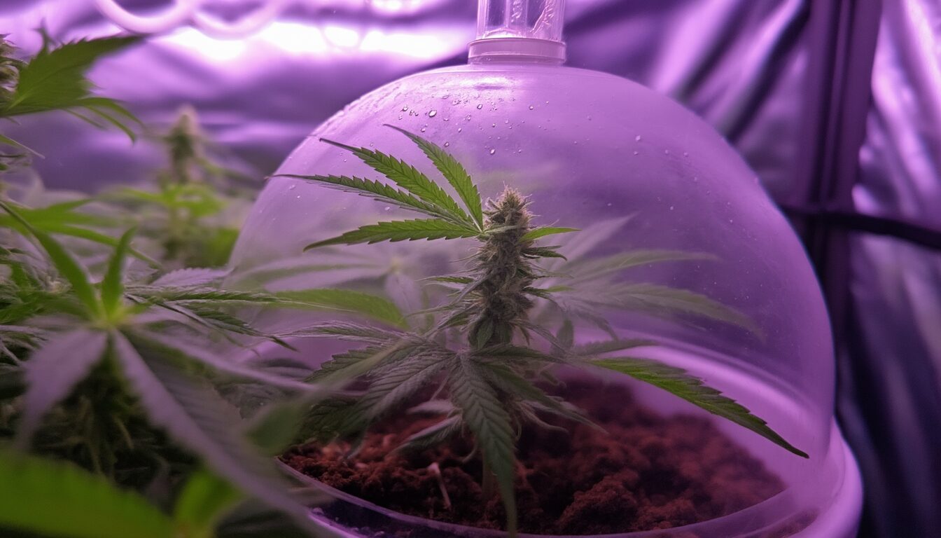 Anzuchthaube beim Cannabis-Sämling: wann abnehmen & abhärten