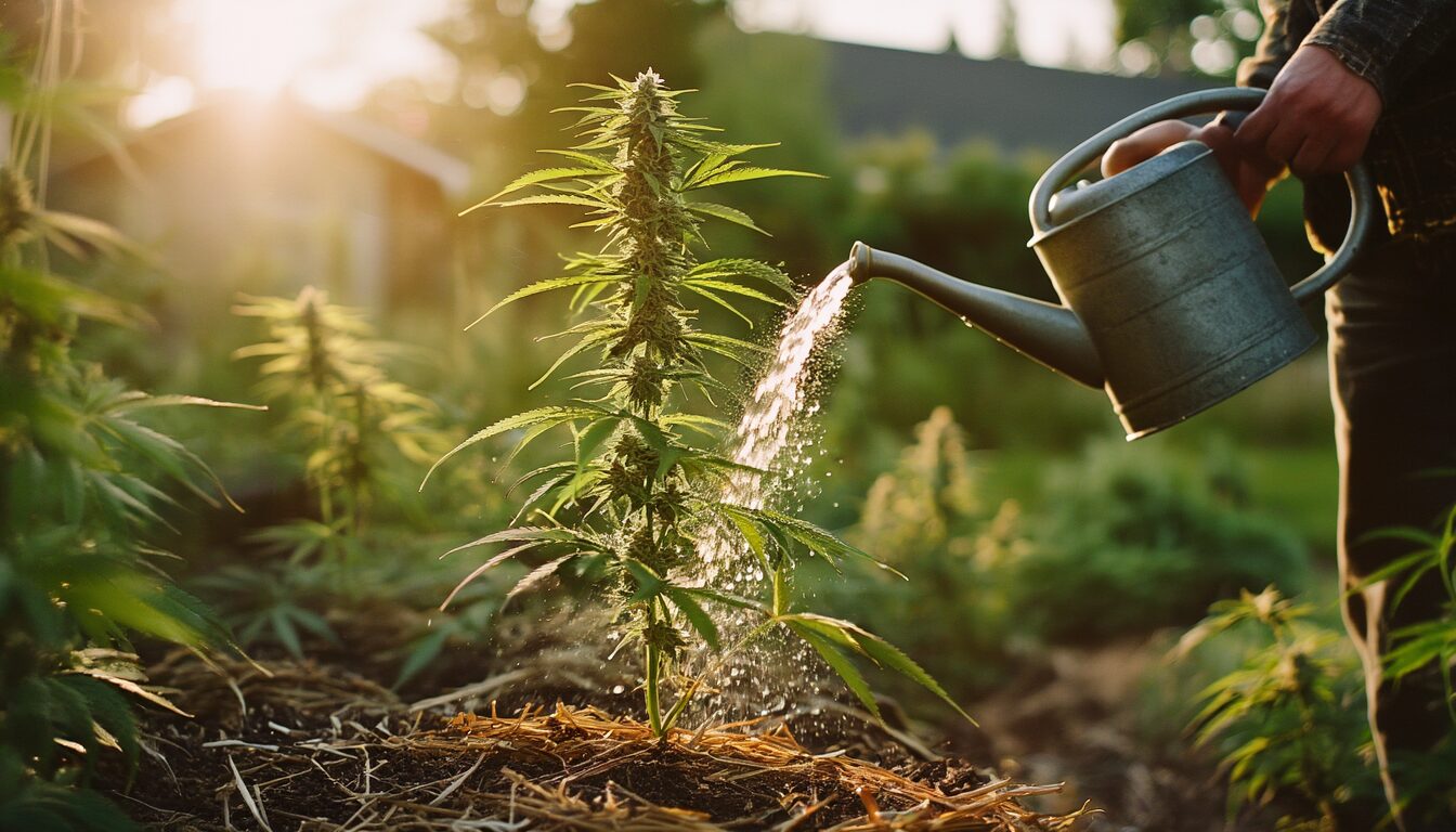 Cannabis outdoor bei Hitze gießen: Bewässerung in der Trockenperiode