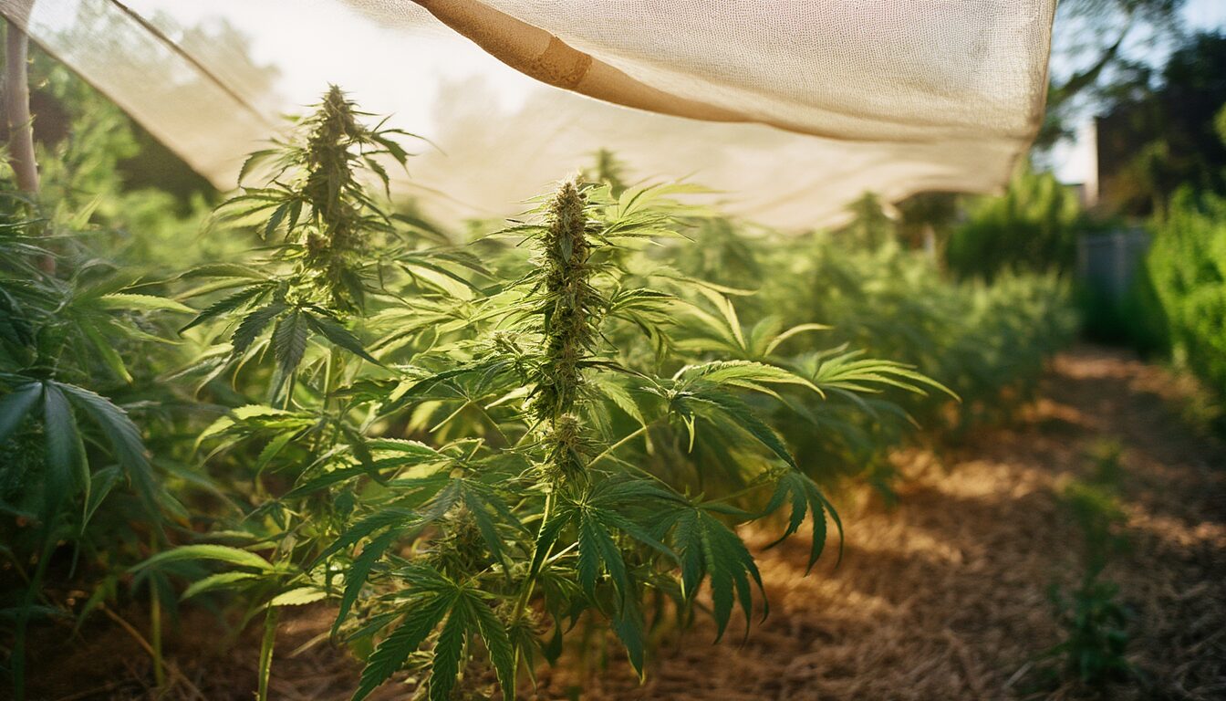Hitzestress bei Cannabis outdoor: Blätter mit Netz retten